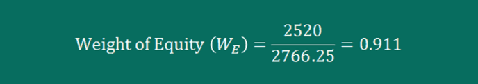 Example 1 Weight Of Equity