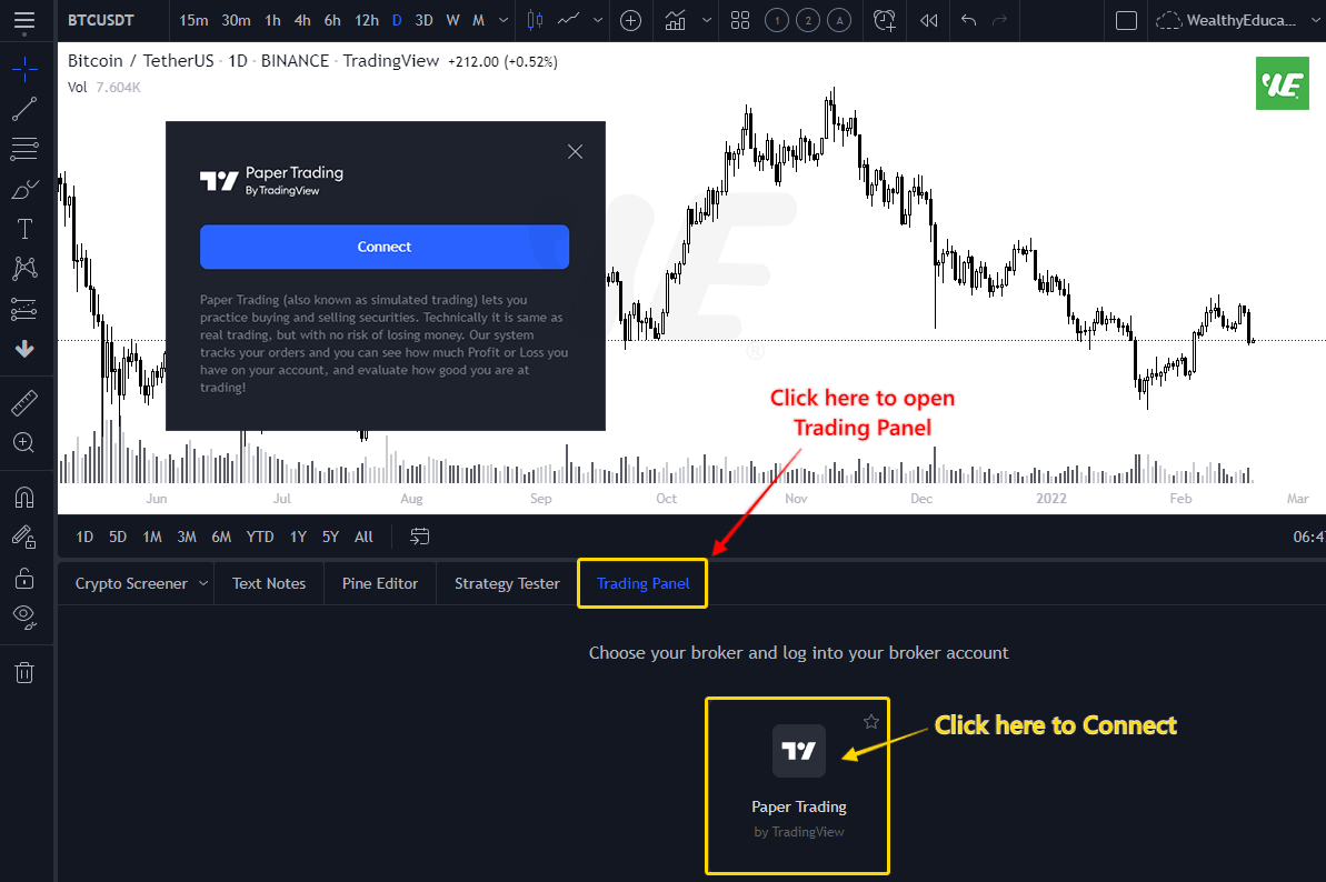 Enable Tradingview Paper Trading